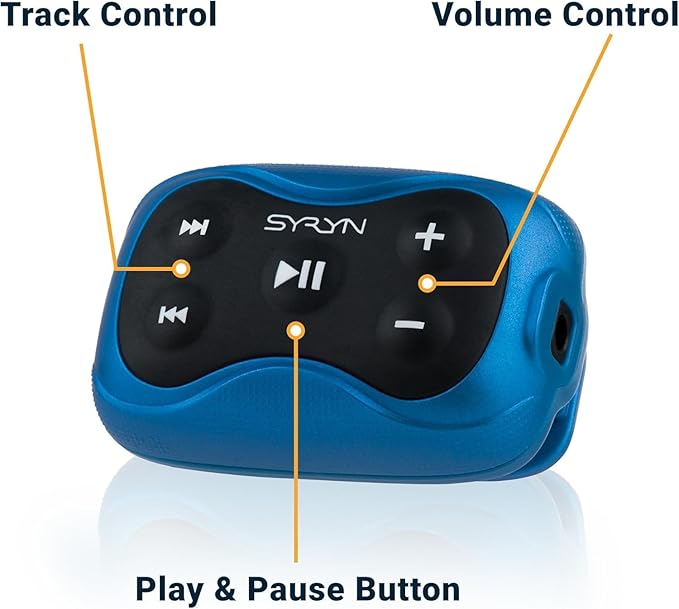 100% Waterproof SYRYN Swimbuds Flip Bundle for Swimming with Music | Enjoy Up to 2,000 Songs or 138 Hours of Audio | Drag and Drop MP3, AAC, M4a, FLAC Using PC or Mac | No Apple Music, No Spotify