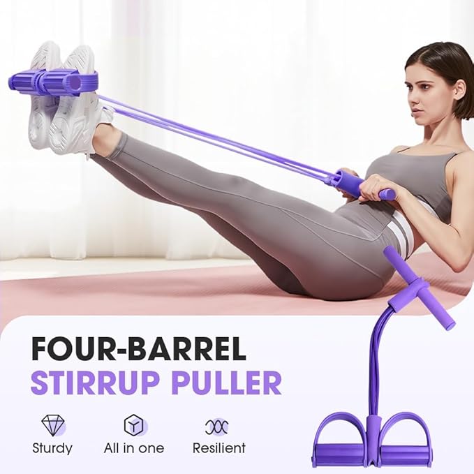 21 Fitness Resistance Bands-4 Tube Pedal Ankle Puller, Elastic Yoga Pedal Puller Resistance Band, Stretching Bands for Arm and Leg Workouts Abdomen, AB Training Auxiliary Device for Women Men