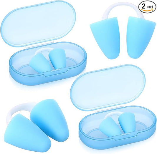 2 Pack Nose Plugs for Swimming for Adults and Kids (Age 7-12), Waterproof Soft Silicone Swimming Protectors Nose Block Nostril Plugs for Swimmers Surfers Water Sports