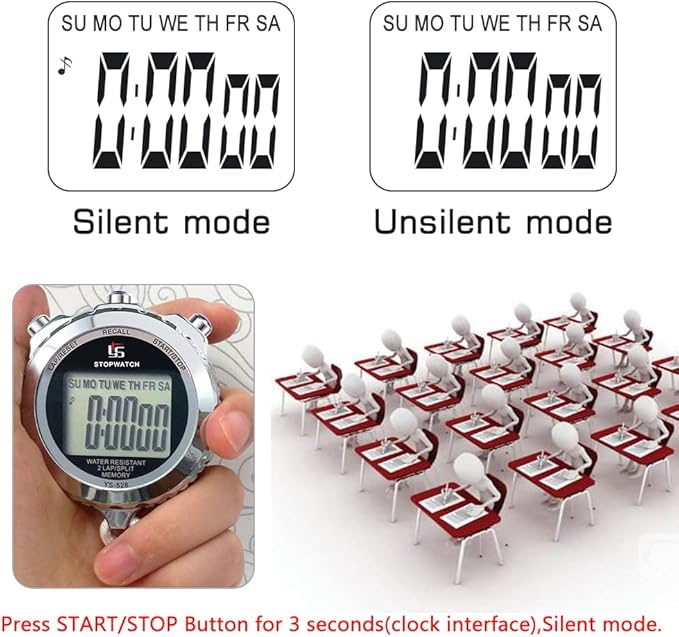 LAOPAO Melt Stopwatch, Clock Daily Rainproof Digital Timer for Sports Match,Competition,Coach,Referee,Training,Timing