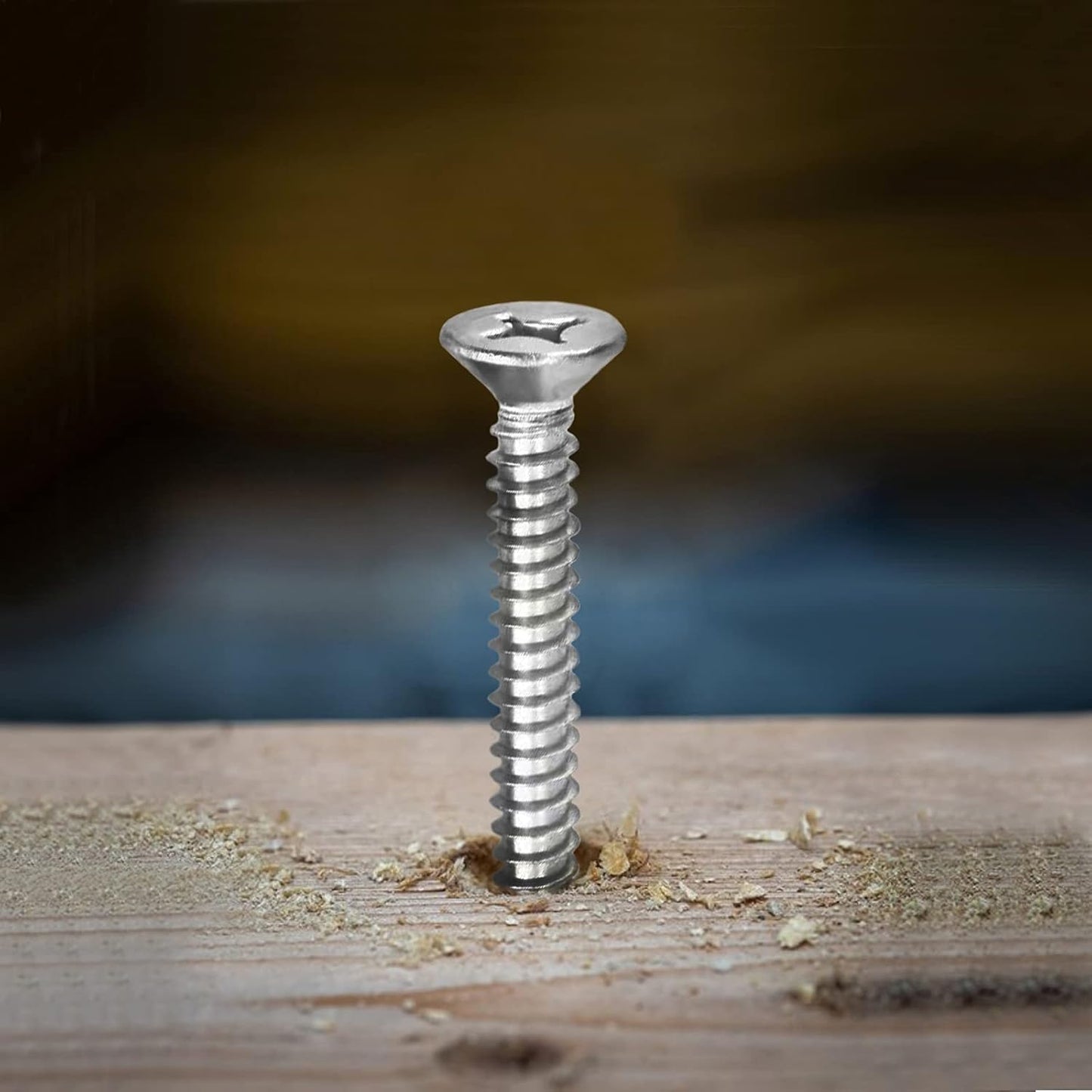 #10 x 1-1/4" Wood Screw 100Pcs 18-8 (304) Stainless Steel Screws Flat Head Phillips Fast Self Tapping Drywall Screws by SG TZH
