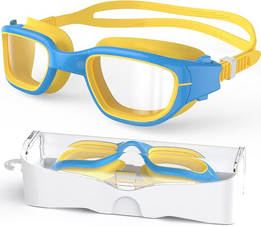Kids Swim Goggles,Swimming Goggles for Kids 6-14, Anti-Fog UV Protection Pool Glasses for Boys Girls