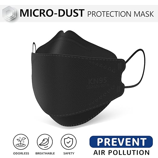 LEVENIS KN95 Face Masks 100 Pack, Breathable Comfortable and Disposable KN95 Mask, Black