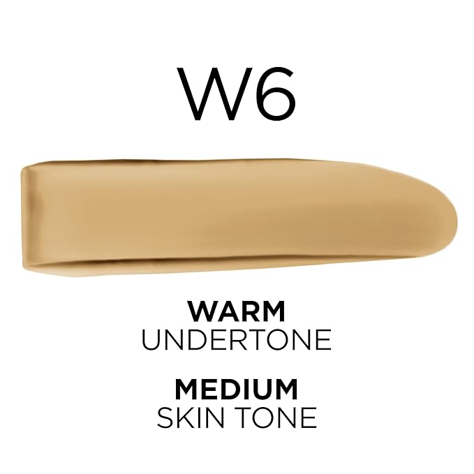 L'Oreal Paris True Match Super-Blendable Foundation, Medium Coverage Liquid Foundation Makeup, W6, Medium, 1 Fl Oz