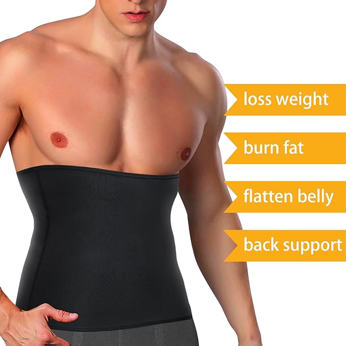 LODAY Waist Trimmer for Men Weight Loss,Stomach Trainer Sweat Workout Shaper,Neoprene-Free Slimming Sauna Belt