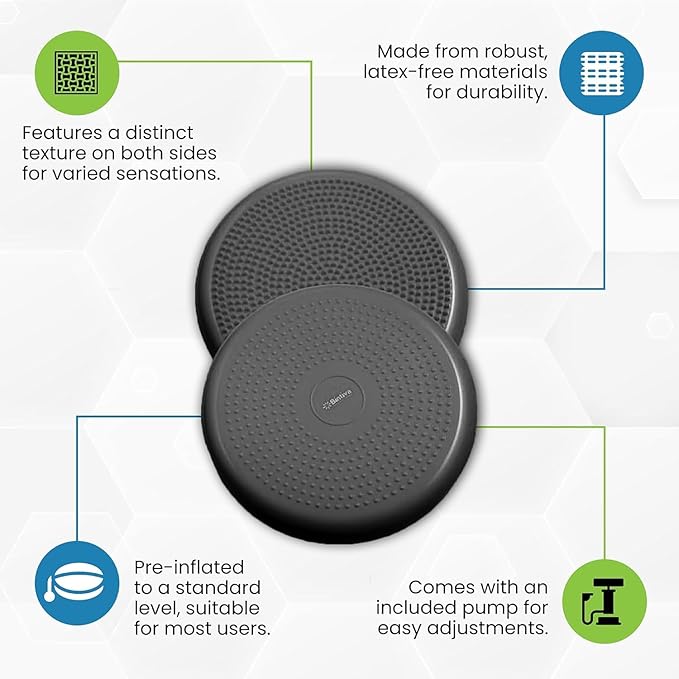 2 Pack Wobble Cushion Balance Disc - Wiggle Seat & Balance Pad for Exercise, Physical Therapy, Sensory Kids - Stability Disc, Dog Balance Disc