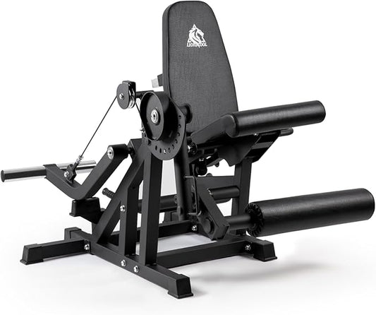 LIONSCOOL Leg Extension and Curl Machine V4.0, 1100lbs Capacity Adjustable Seated Leg Extension, Lying Leg Curl Bench, Cable Operated 2” Plate Loadable Lower Body Exercise Equipment for Home Gym