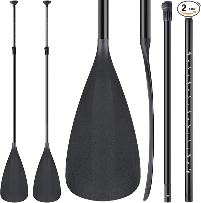 2 Set of 3 Pieces Sup Paddle Board Paddle Kayak Adjustable Stand up Oar Aluminum Alloy Lightweight Replacement Paddleboard Detachable Aluminum Alloy Shaft for Surfing Fishing