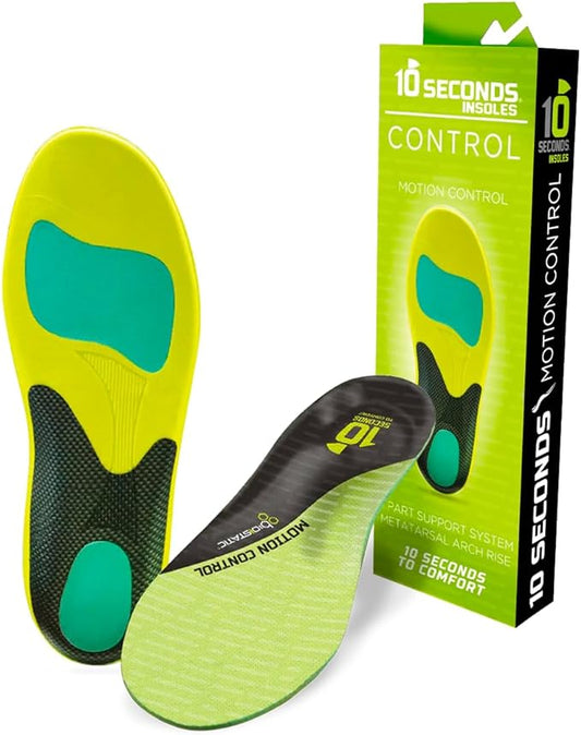 10 Seconds 3210 Motion Control Shoe Insoles, M 10, W 12