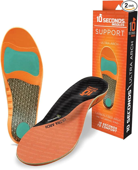 3810 Ultra Arch Support – Foam Cushion Insoles for Men & Women w/Metatarsal Pad, Plantar Fasciitis Relief, Morton's Neuroma Metatarsalgia Orthotics, Heavy Impact Shoe Insert (M 13) 2 Pack