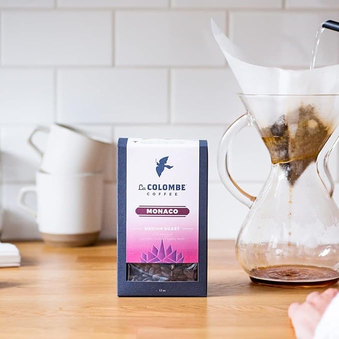 La Colombe Monaco Medium Roast Whole Bean Coffee - Notes of Milk Chocolate, Graham Cracker, Black Cherry, 12 Ounce (Pack of 1)