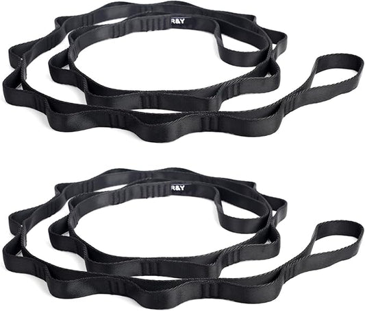 2PCS 5.9ft Long Nylon Daisy Chain Straps for Aerial Yoga Hammock Swing Adjustable Aerial Silk Extender Hanging Rope for Aerial Yoga Belts 180cm