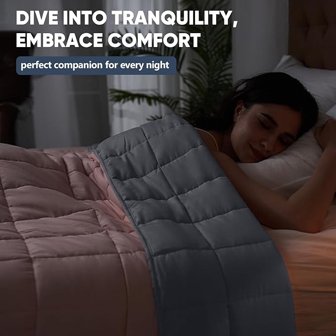 King Size Weighted Blanket for Adults (25 lbs, 80” x 87”, Pink Grey) Cooling Heavy Blanket for Sleeping Perfect for 240-260 lbs, Breathable Blanket for Adults & Couple All Season, Machine Washable