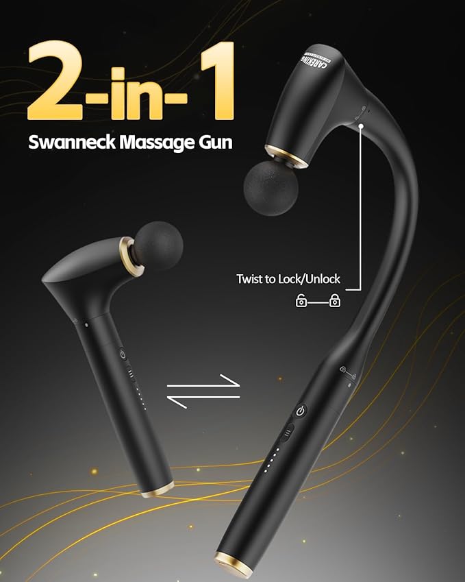 2-in-1 Detachable Percussion Massage Gun with Extension Handle, Back Massager for Pain Relief Deep Tissue Muscle Massager for Arm Shoulder Lower Back Thigh Waist, Gifts for Women, FSA-HSA Eligible