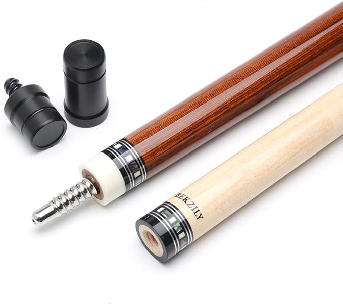 2-Piece Pool Cue Stick + Pool Cue Case with Carbon Extension