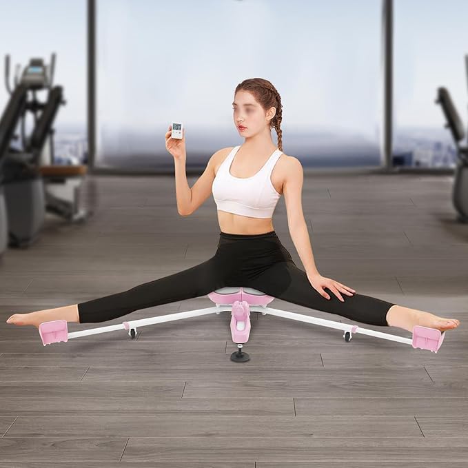 Leg Stretcher Split Machine for Flexibility, Max 330lbs Heavy Duty Split Trainer Equipment, Max. 180° Opening Leg Stretching Tool for Ballet, Cheerleading, Gymnastics (Pink)