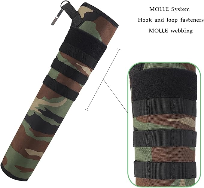 KRATARC Archery Lightweight Back Arrow Quiver Dual Use Foldable Compact Hip Arrows Bag with Molle System Hanged for Target Shooting