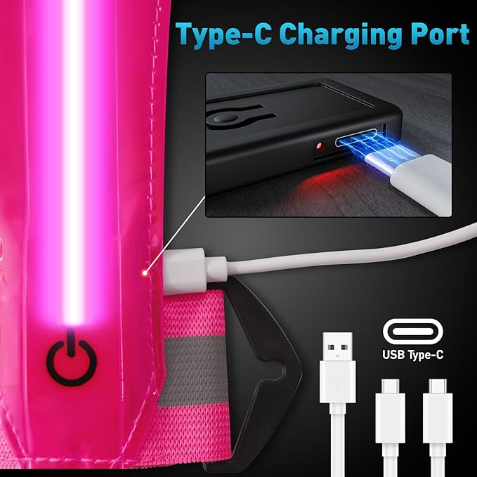 LED Reflective Vest Safety Gear, Light Up Vest for Night Walking Cycling, High Visibility Running Vest with Reflective Strips