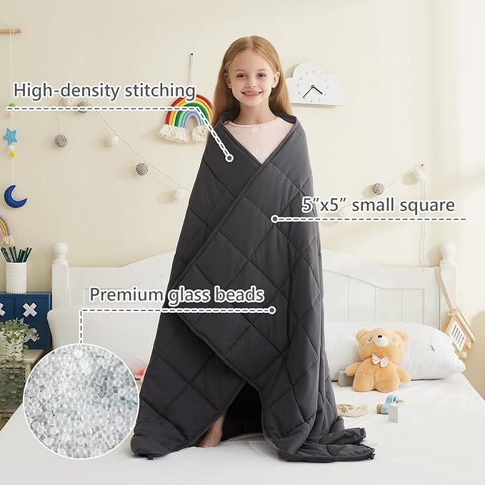 L'AGRATY Weighted Blanket - 36"x48" 3lbs Weighted Blanket Microfiber Material with Glass Beads Small Blanket for All-Season Summer Fall Winter Soft Thick Blanket