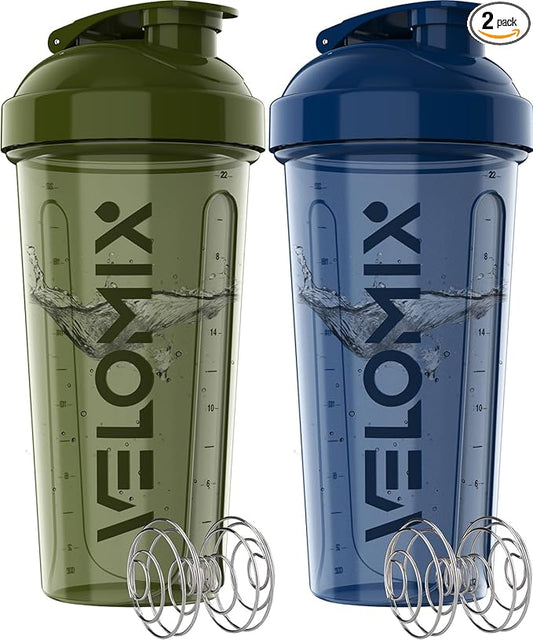 '-2 Pack- 28 oz Protein Shaker Bottles for Protein Mixes - 2x Wire Whisk | Leak Proof Shaker Cups for Protein Shakes | Pre Workout Shaker Bottle | Shakers for Protein Shakes-Green&Blue