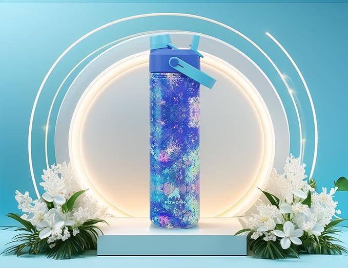 26 oz Insulated Water Bottle with 2-in-1 Straw and Spout Lid, Keep Cold 24H, Leak-Proof, Fits in Car Cup Holder, Stainless Steel Water Bottle for Sports, Travel, Gym, and School (Galaxy Splash)