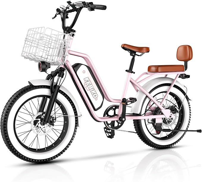 2 Seater Electric Bike, 48V 20AH(𝟗𝟔𝟎𝐖𝐇) Large Removable Battery, 𝟏𝟑𝟎𝟎𝐖 Peak Motor, 20"x 4.0" Fat Tire Ebike for Adults, 80+Miles Max,30+MPH, City Couple E Bike for All Terrain