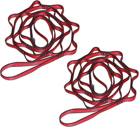 KIKIGOAL 2pcs Safety Daisy Chains Strong Climbing Strap Adjustable Nylon Strap Rope Yoga Pilates Stretching Straps
