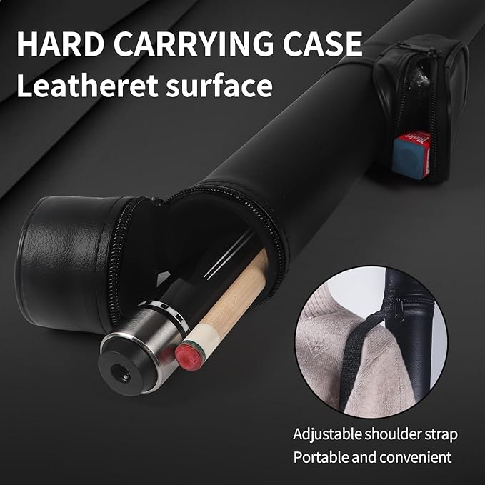 Kmise Professional Pool Cue Stick - 19 20 21oz Canadian Maple Cue Sticks, Low Deflection Shaft with Telescopic Carbon Fiber Extension, Pool Sticks for Aults, Billiard Cue Sticks with Leather Cue Case