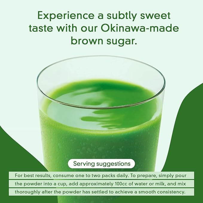 Kin no Aojiru Veggie Blend - 25 Types of Pure Japanese Vegetables Including Young Barley Grass - Ready-to-Use 0.12 oz. (3.5g) Individual Packet × 30pcs - Gluten Free