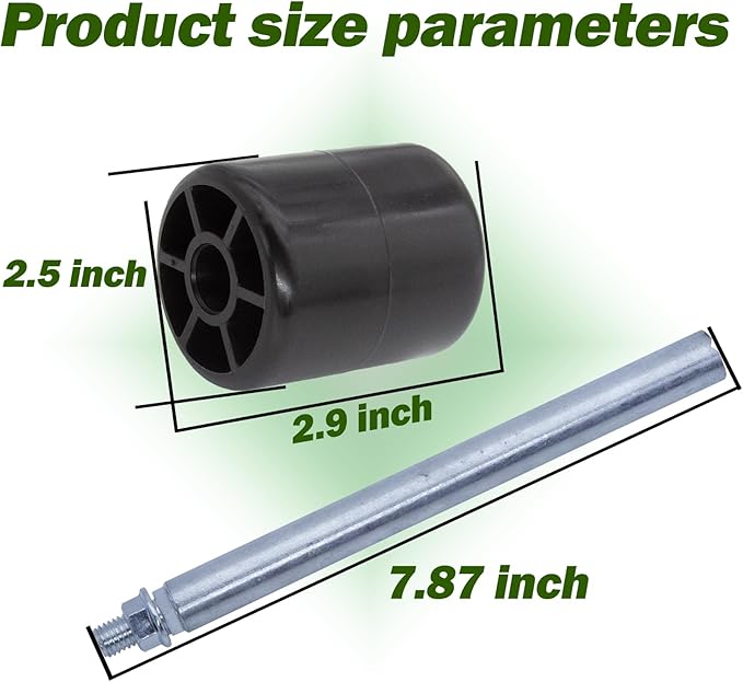 2.5" x 3" Deck Roller with Shaft Rod - Compatible With John D-eere 180, 185, 2025R, 2027R, Z655 (150+ Models) - Replaces M113955 M41644 M111134 210-303 13279