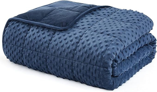 L'AGRATY Weighted Blanket for Adult - 60"x80" 20lbs Minky Dots Heavy Blanket with Glass Beads: Soft Breathable for All-Season Summer Fall Winter Thick Comfort for Sleeping