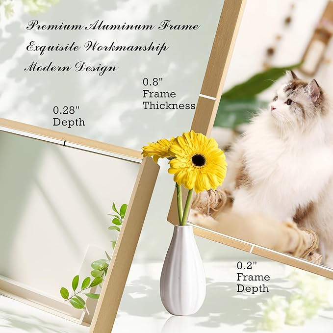 24x32 Inch Brass Bathroom Mirror for Wall, Aluminum Frame Rectangle Rectangular Vanity Mirror, Modern Large for Bedroom, Living Room, Horizontal or Vertical