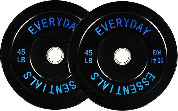 2-Inch Olympic Bumper Plates, Perfect Weight Plates for Weightlifting and Strength Training, Multiple Weights Available
