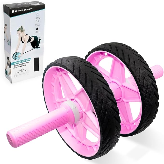 2025 New Double-Wheel Ab Roller for Core Training – Rebound Design with Adjustable Elastic Band, Silent Non-Slip Wheels, Detachable Build, Knee Pad & Bands – Home Gym Gear for Men/Women
