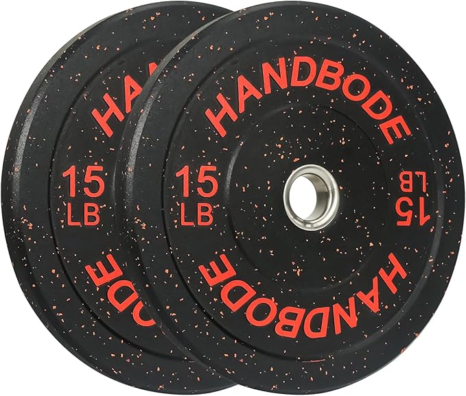 2-Inch Bumper Plates High Bounce, Olympic Weight Plate Set 45/100/160/190/260/300lb, Barbell Weight Plates Set for Home Gym, Colored Weights Rubber Strength Training Plate for Weight Lifting
