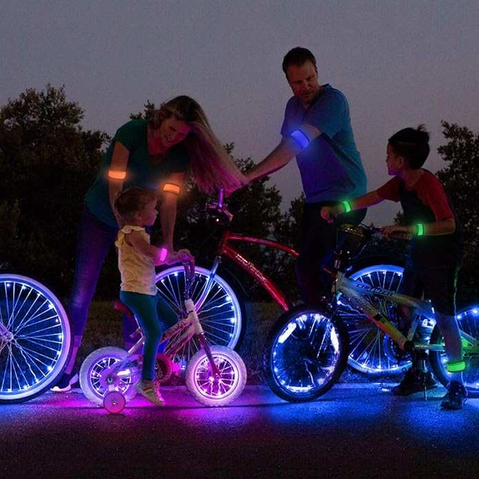 LOBKIN Safety Bracelets, LED Slap Armband Kids Walking at Night Safe LED Light Wrist Light Reflective Belt, Magic Band Running Lights for Runners