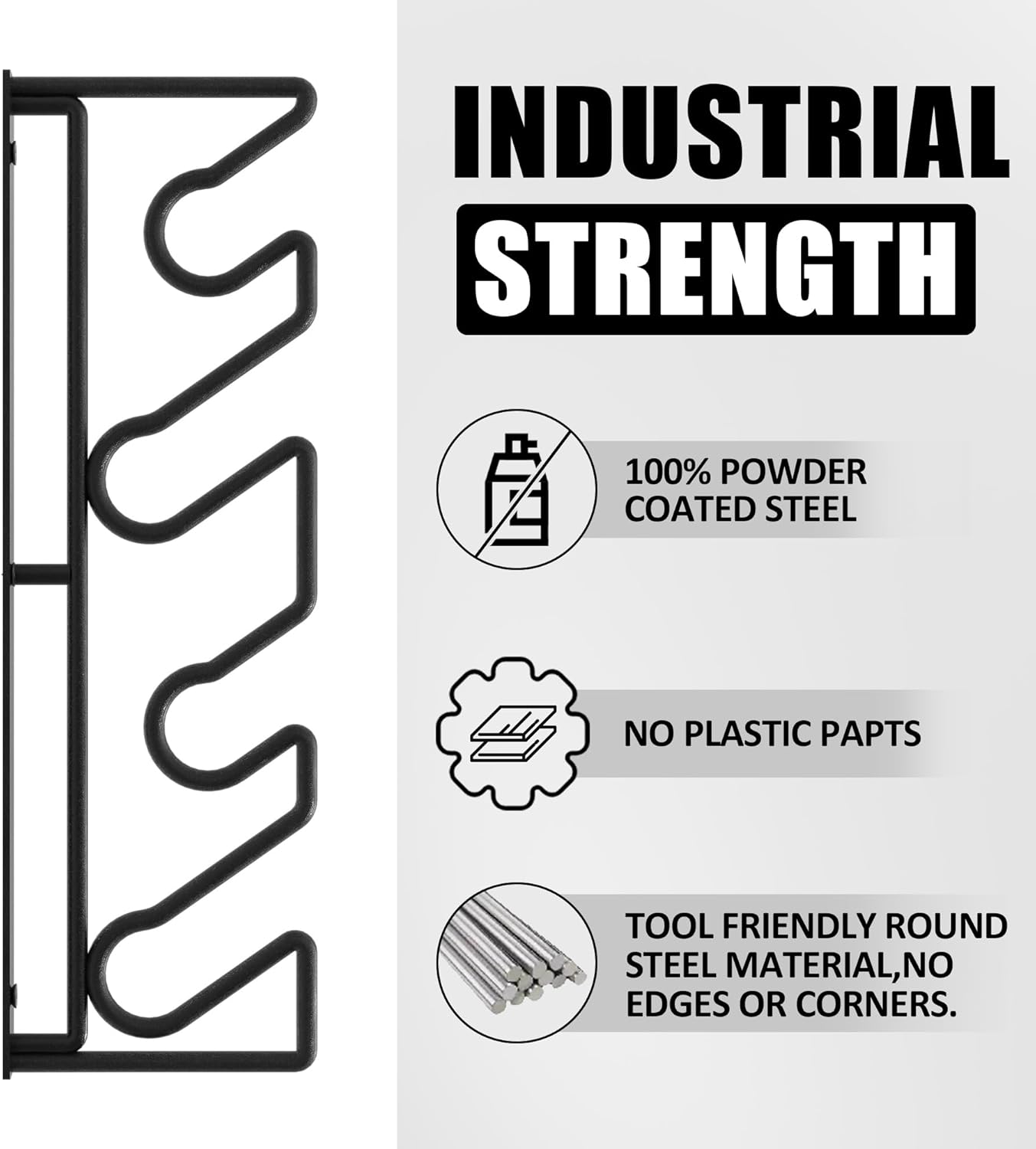 UNITEDPOWER Garden Tool Storage Rack，Wall Mounted Garage Organizer，Tool Utility Holder for Garden Equipment Shovel Rakes Brooms