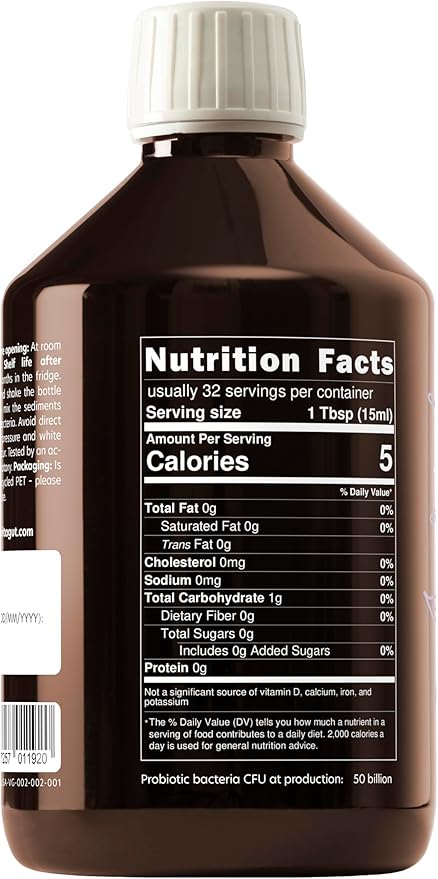 Liquid Probiotic, Prebiotics & Postbiotics 3-in-1 Organic, Live Probiotics for Women & Men - Probiotics for Digestive Health, 50 Billion CFU, 19 Fermented Herbs, Vegan Probiotic for Gut Health