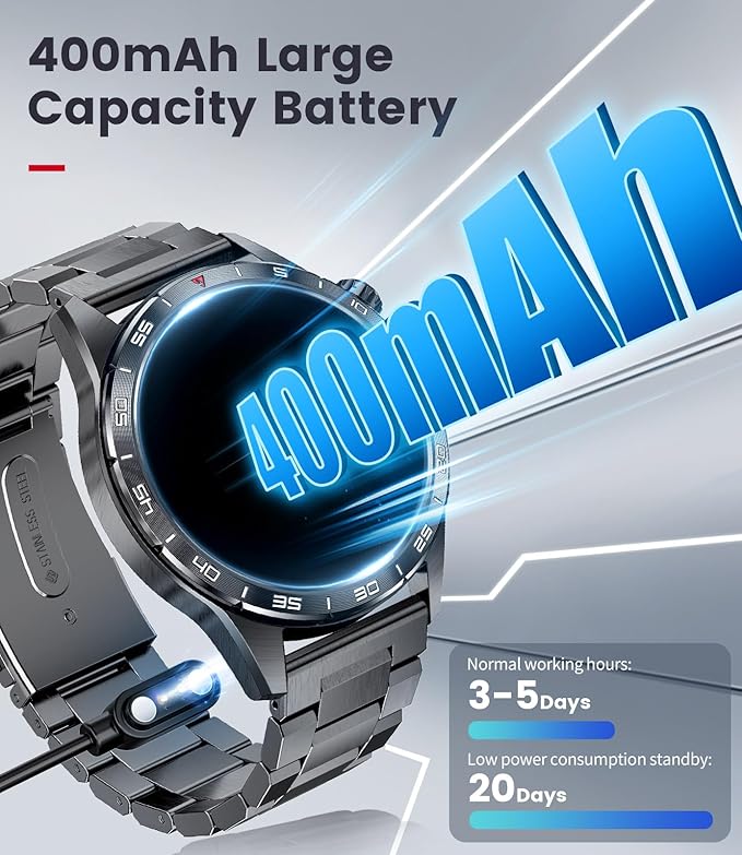 LIGE Smart Watches for Men(Answer/Make Calls), 1.43" HD AMOLED Fitness Tracker with 110+ Sport Modes, 24/7 Heart Rate Sleep Monitor Smartwatch, IP68 Waterproof Smart Watch for Android iOS