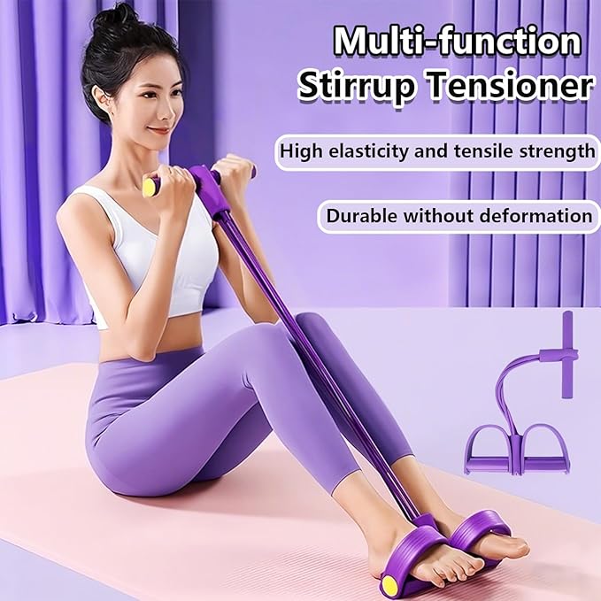 2025 Upgrade Multifunction Tension Rope or Exercise Sit Up Exercise Equipment,Pedal Ankle Puller,Bands-6 Tube Pedal Ankle Puller for Women Men