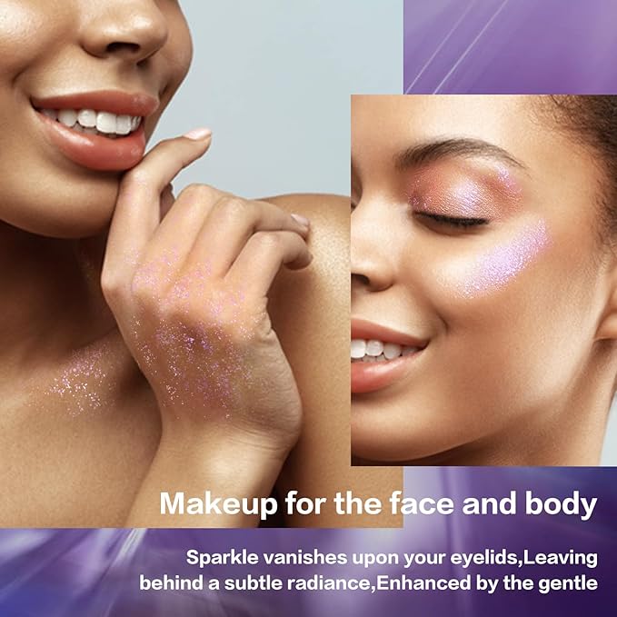 LANGMANNI Holographic Body Glitter Gel for Body, Face, Hair and Lip.Color Changing Glitter Gel Under Light. Vegan & Cruelty Free-1.35 oz (4# Sapphire Blue)