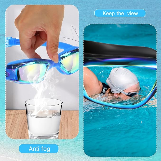 Konohan 10 Pack Swim Goggles Bulk for Kids adult Pool Goggles Anti Fog Silicone No Leak Swimming Glasses for Men Women Youth