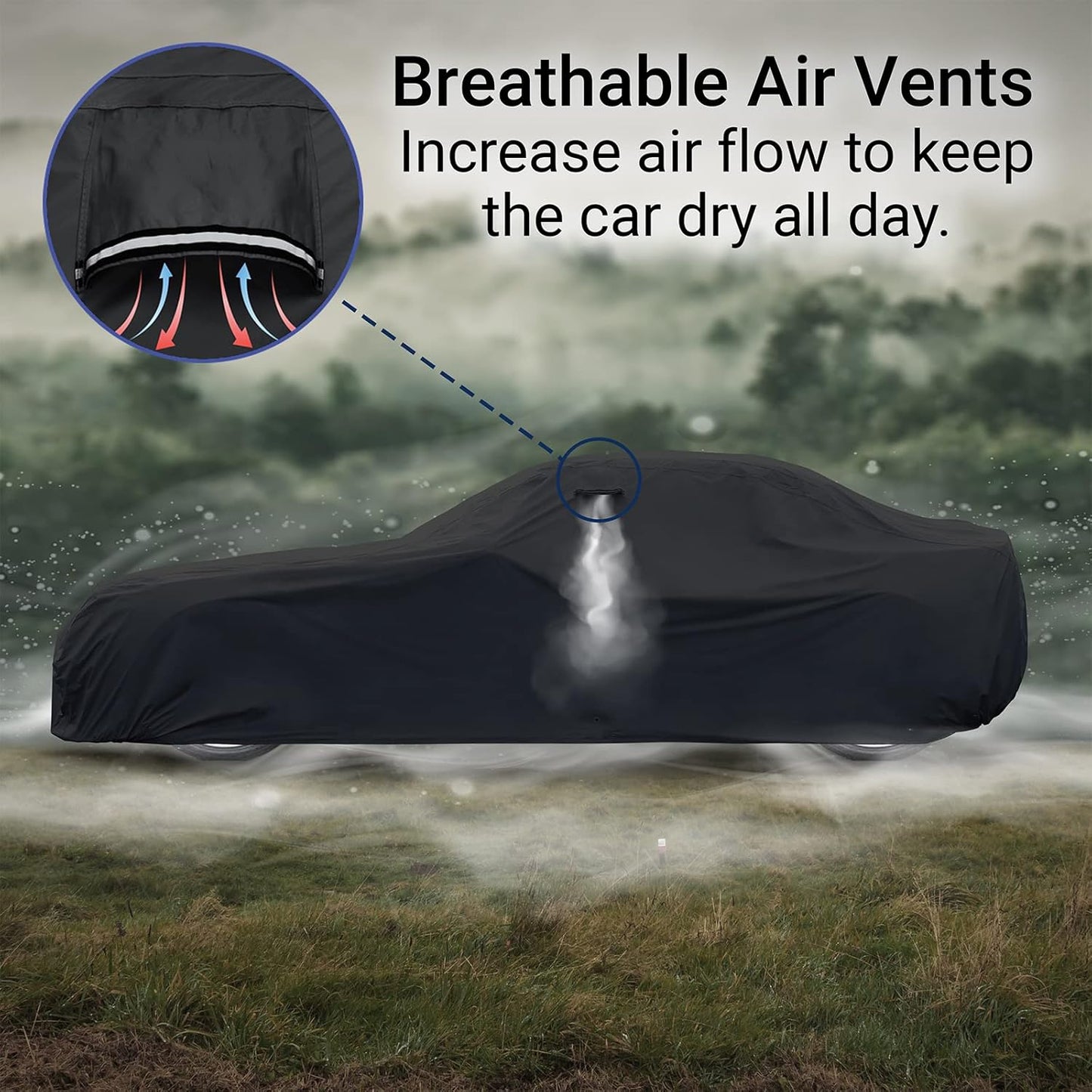 iCarCover Custom Car Cover Compatible with Mustang 1974-1978, Waterproof All Weather Rain Snow UV Sun Protector Full Exterior Indoor Outdoor Car Covers, Stripe (Black/Red)