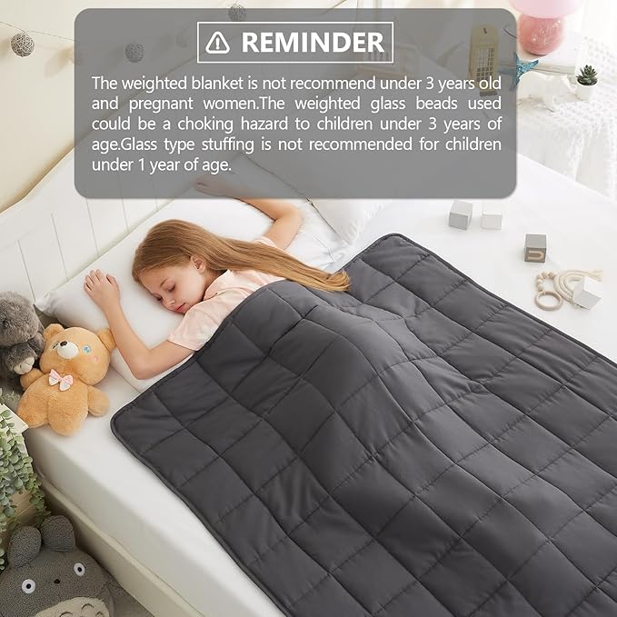 L'AGRATY Weighted Blanket - 36"x48" 3lbs Weighted Blanket Microfiber Material with Glass Beads Small Blanket for All-Season Summer Fall Winter Soft Thick Blanket