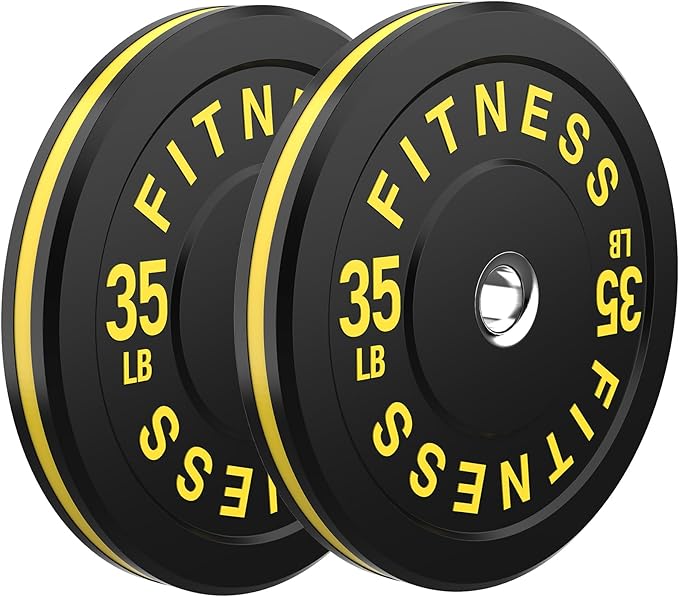 2 Inch Bumper Plates，10-500lbs，Barbell Rubber Olympic Weight Plates Set for Home Gym, Strength Training & Weight Lifting, Multiple Options Colors