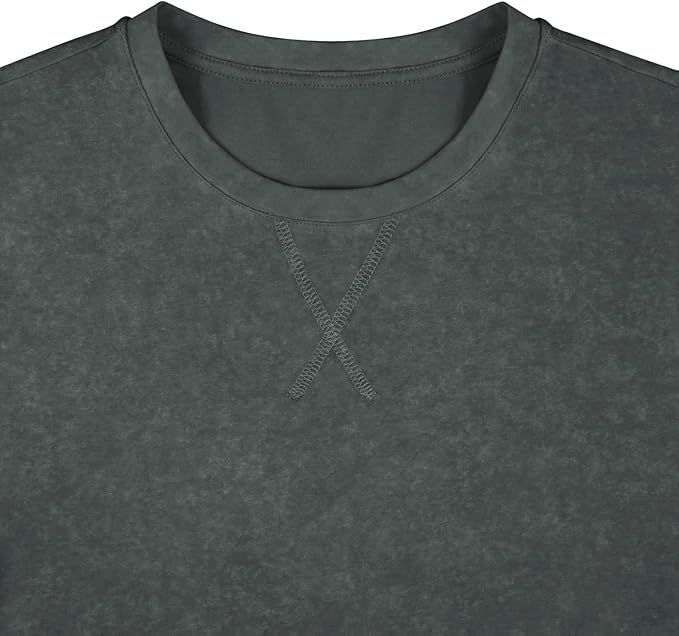 LOGEEYAR Men's Athletic Washed T-Shirts Basic Crew Neck Tees Tops Causal Distressed Cotton T Shirts for Men