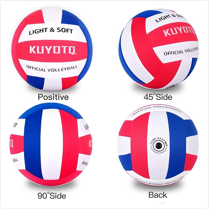 KUYUTQ Soft Light Quiet Indoor Volleyball for Kids Youth Beginners, Perfect for House Yard Training Practice Games(Deflated)