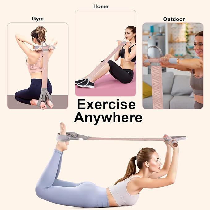 120LB Fabric Resistance Band with Handles,Non-Slip Pedal Puller Resistance Band for Strength Muscle Training-Thicken Fabric Fitness Resistance Bands for Full Body Toning,Physical Therapy