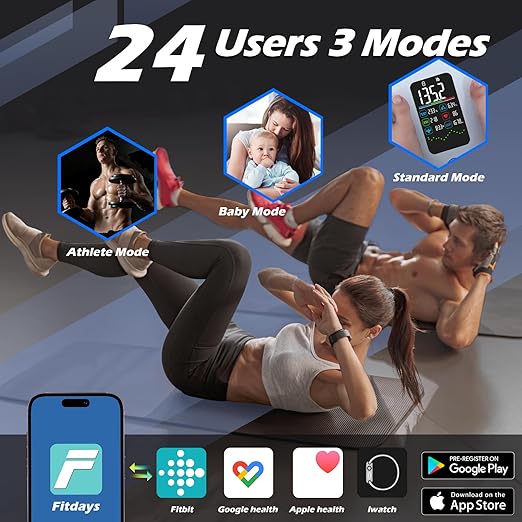 Lepulse Smart Weight Scale With BMI Body Fat Muscle Mass, 4.68" Large Display With Trend, High Accurate 22 Composition Scale With Heart Rate, Bathroom Scale With App, White