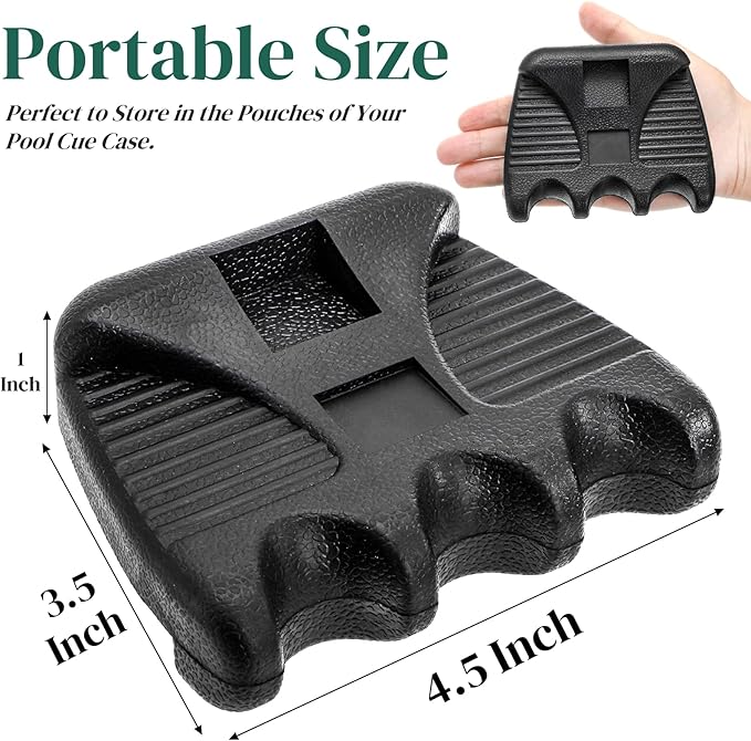 3 Holes Pool Cue Holder, Portable Weighted Pool Stick Holder, Non-slip Cue Rest for Table, Mini Billiard Cue Rack with Chalk Holder